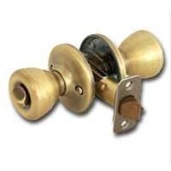 Keyed Entry Knob, Solid Brass, Antique Brass