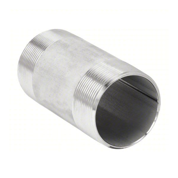 2-1/2" MNPT x 5-1/2" TBE Stainless Steel Pipe Nipple Sch 40