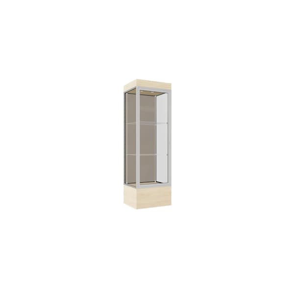 Lighted Floor Display Case 24x76x20, 12" Base, Satin