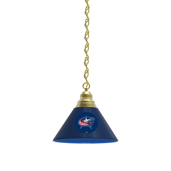 Columbus Blue Jackets Pendant Light, Brass Fixture
