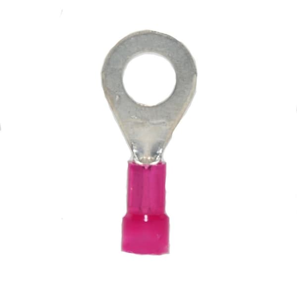 Ring Terminal, 1/4 in Stud Size, 18 AWG, 600 V, Nylon Insulated, 1000 PK