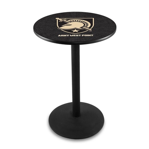 42" Blk Wrinkle US Military Academy ARMY Pub Table, 36" dia. Top