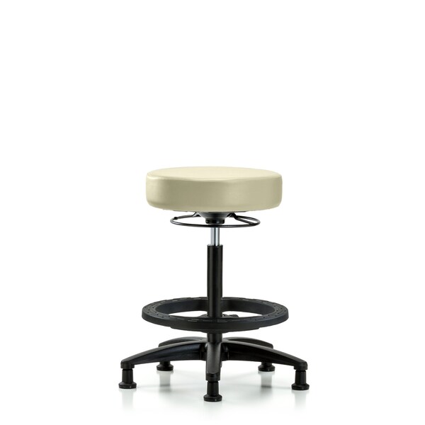 Bench Stool, Hi, Vinyl, BF, Glides, Wht