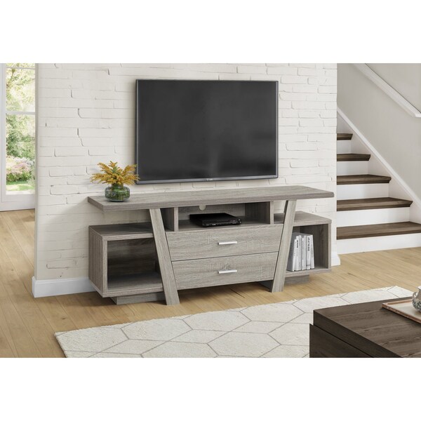 Tv Stand, 60 Inch, Console, Storage Drawers, Living Room, Bedroom, Laminate, Brown