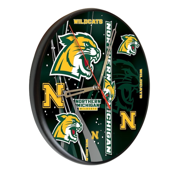 Northern Michigan University 13" Solid Wood Clock