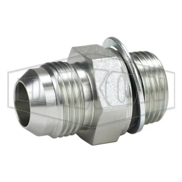 Hydraulic Adapter, 1-5/16-12 x M33x 2 Nominal, 37Deg Male JIC Flare x Male Metric Parallel, Steel