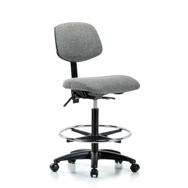 Chair, Fab, Hi Bench, Tilt CF Casters, Gry, No Arms, 26" to 35-1/2" Height, Grey