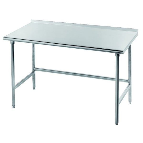 Work Table 96 in.W x 36 in.D 14 gauge 304 stainless steel top with 1-1/2 in.H rear up-turn