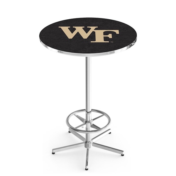 42" Chrome Wake Forest Pub Table, 36" dia. Top