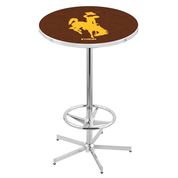 42" Chrome Wyoming Pub Table, 36" dia. Top