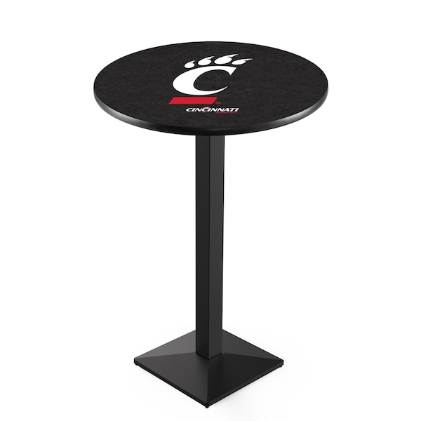 42" Blk Wrinkle Cincinnati Pub Table, 36" dia. Top