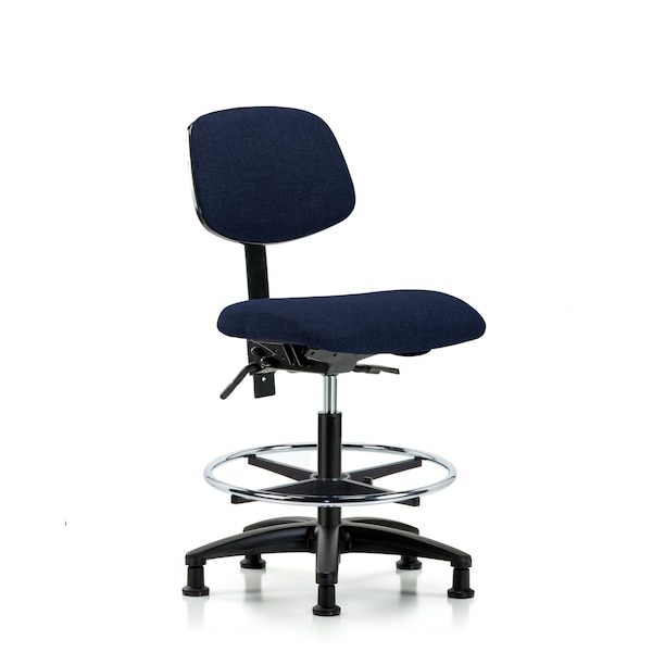 Chair, Fab, Med Bench, Tilt CF Glides, Nav, No Arms, 22" to 29" Height, Dark Blue