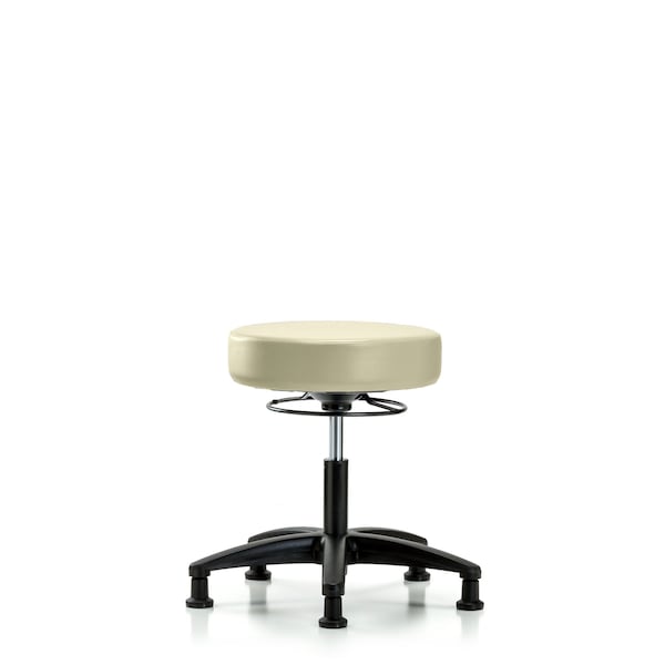 Desk Stool, Vinyl, Glides, Wht