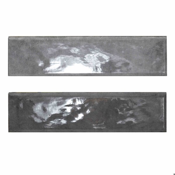 Renzo Storm  3" X 12" Glossy Ceramic  Bullnose Wall Tile, PK22