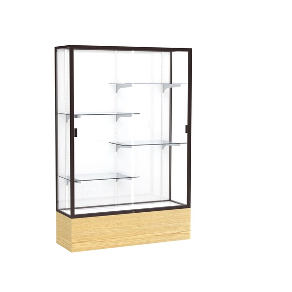 Floor Display Case 48x72x16, White, Dark Bronze