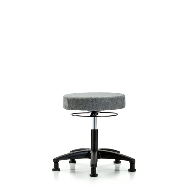 Desk Stool, Fabric, Glides, Gry