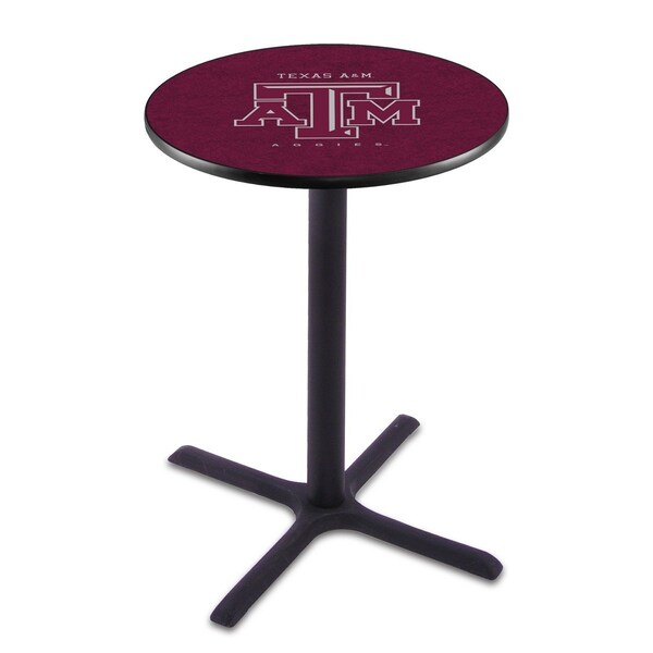 42" Blk Wrinkle Texas A&M Pub Table, 36" dia. Top