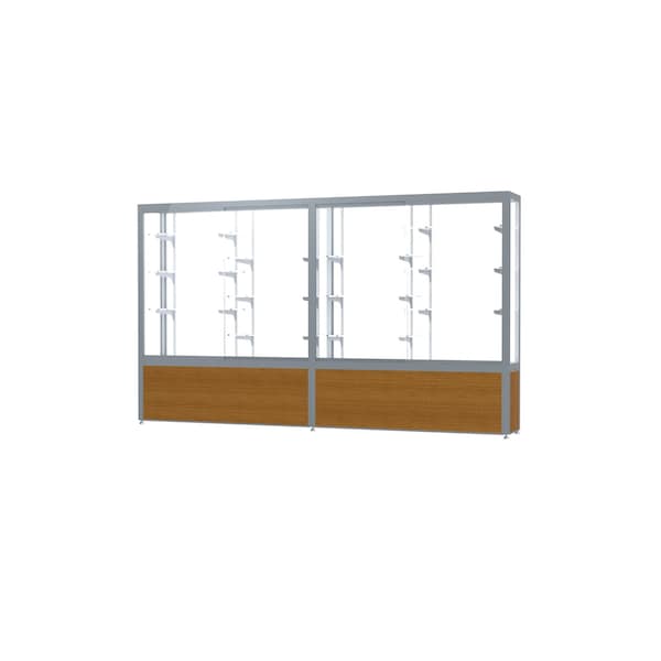 Display Case 120x66x16, Satin, Oak