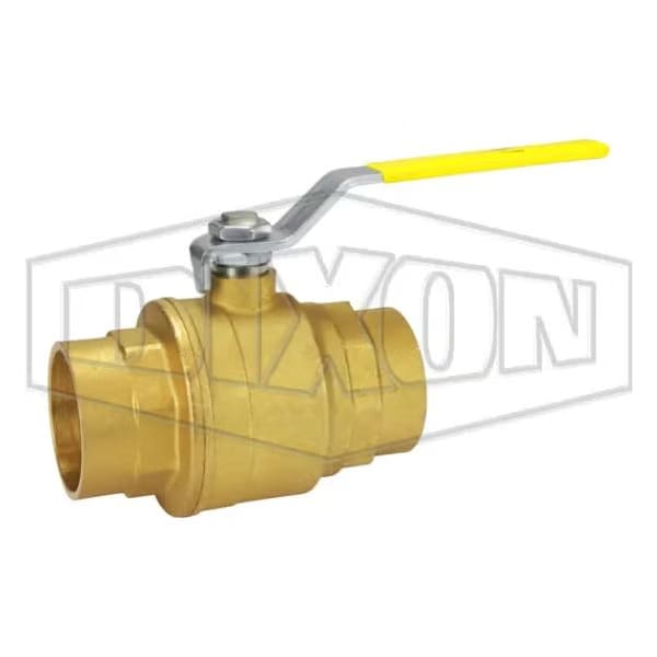 Ball Valve, 2 in Nominal, Solder End Style, Brass Body, Full Port, PTFE Seat/Seal/Thrust Washer Soft