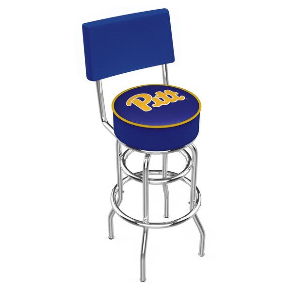 25" 4" Penn State Cushion Seat, Blk Wrinkle Base Swivel Bar Stool