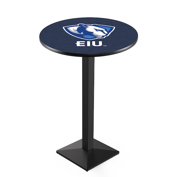 42" Blk Wrinkle Eastern Illinois Pub Table, 36" dia. Top