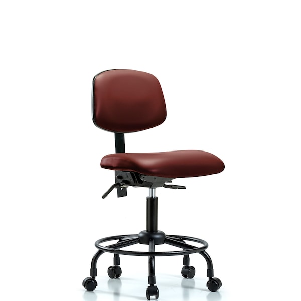 Vinyl Chair, Desk, Round Tube Base, Tilt, Casters, Borscht