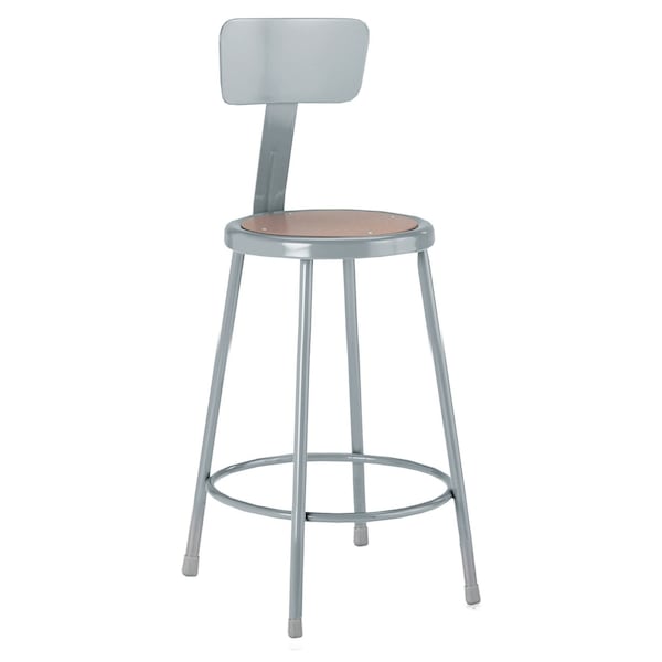 Stool, Backrest, Steel Hb Seat, 24"