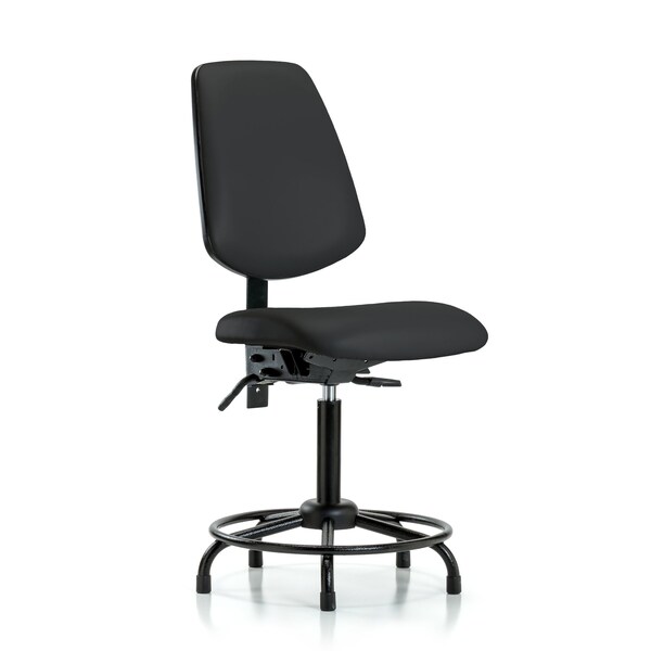 Medium Bench Chair No Arms, 22" to 29" Height, Vinyl, Black