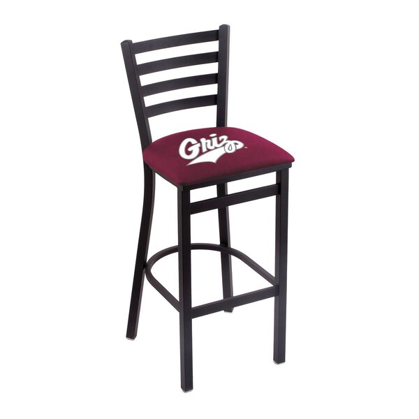 25" Blk Wrinkle Montana Stationary Counter Stool, Ladder Back