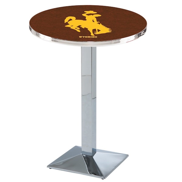 42" Chrome Wyoming Pub Table, 36" dia. Top