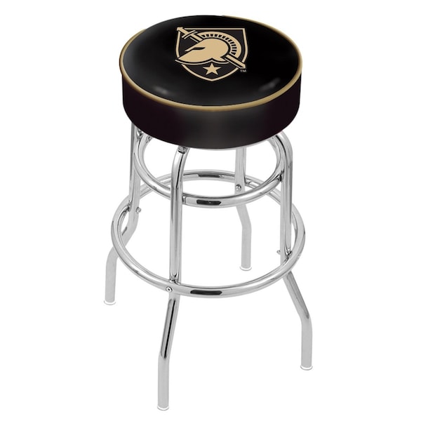 25" US Military Acad ARMY Cushion Seat, 2-Ring Chrome Swivel Bar Stool
