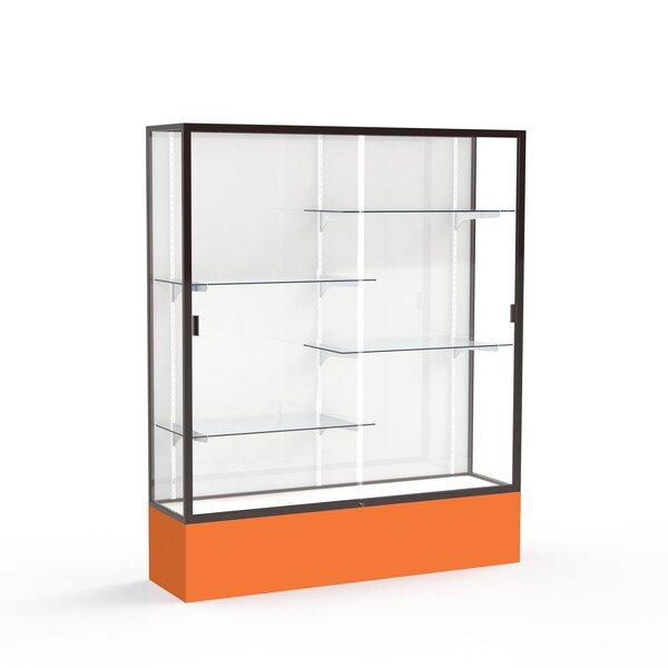 Spirit Floor Display Case 60x72x16, White, Bronze