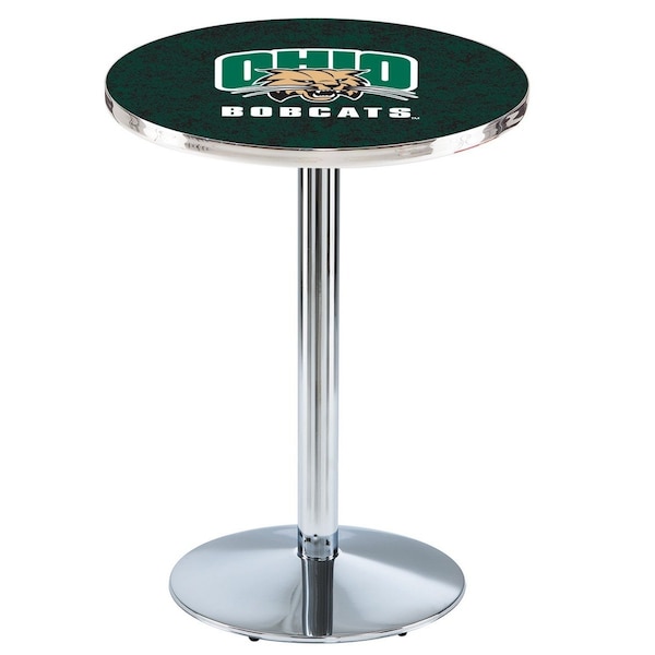 42" Chrome Ohio University Pub Table, 36" dia. Top