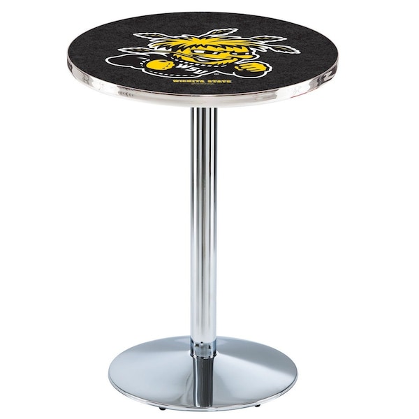 42" Chrome Wichita State Pub Table, 36" dia. Top