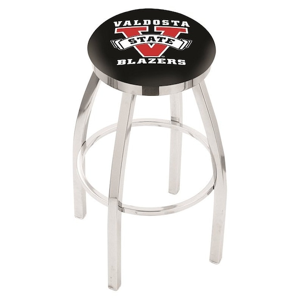 25" Chrome Valdosta State Swivel Bar Stool, Accent Ring