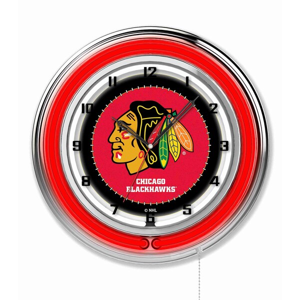 Chicago Blackhawks Double Neon 19" Clock, NHL