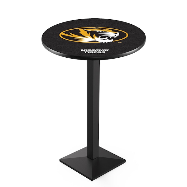 42" Blk Wrinkle Missouri Pub Table, 36" dia. Top