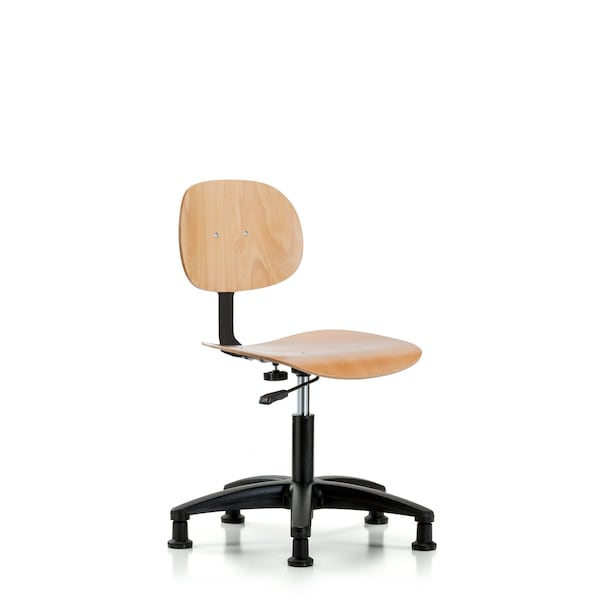 Desk Chair, Wood, Glides, Weight Capacity: 300 lb.