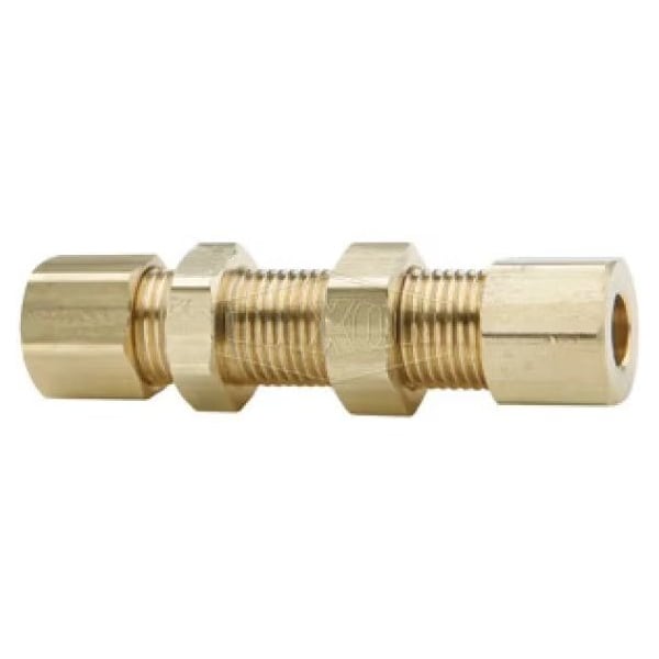 The Right Connection Compression Bulkhead Union, 3/8 in x 9/16-24 Nominal, Tube x Straight End Style