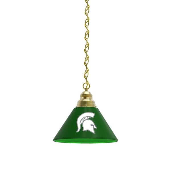 Michigan State Pendant Light, Brass Fixture
