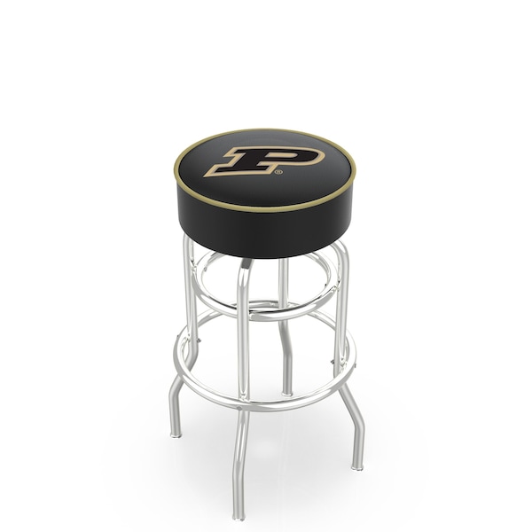 25" Chrome 2-Ring Pitt Swivel Bar Stool, Accent Ring