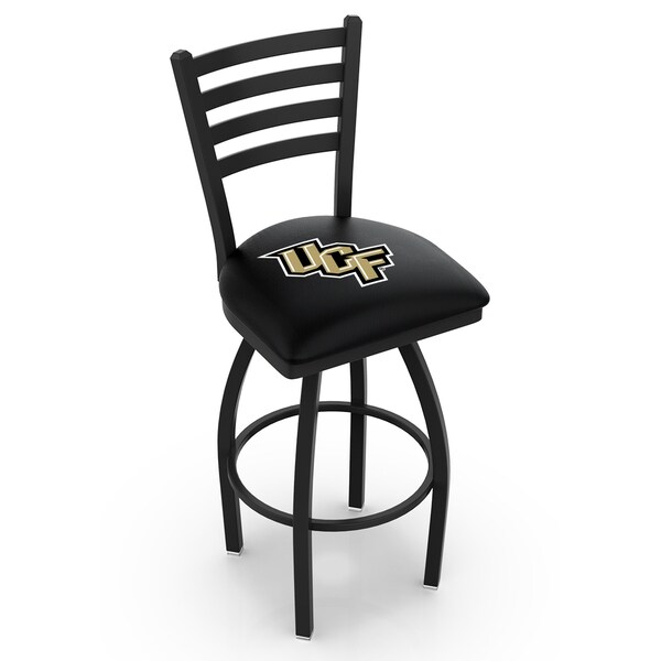25" Blk Wrinkle Central Florida Swivel Bar Stool, Ladder Back
