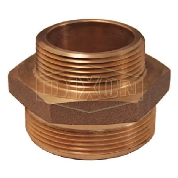 The Right Connection Domestic Double Increaser Hex Nipple, 4 x 4-1/2 in, MNPT x MNST, Cast Brass, Do