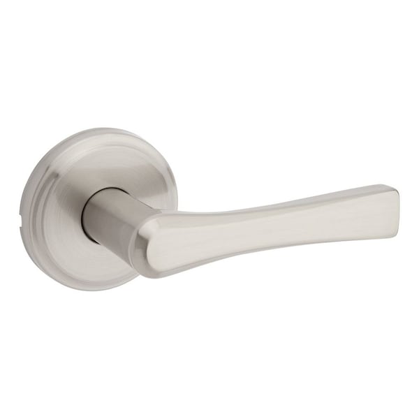 Katella Lever Passage Door Lock with 6AL Latch and RCS Strike Satin Nickel Finish