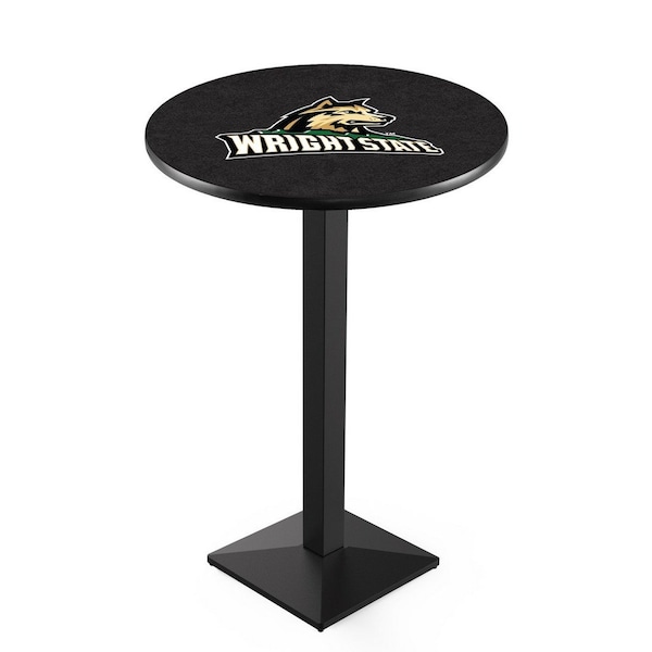 42" Blk Wrinkle Wright State Pub Table, 36" dia. Top