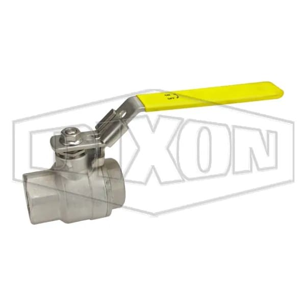 2 pc Ball Valve, 1-1/4 in Nominal, FNPT End Style, 316 SSss Steel Body, Full Port, PTFE Seal So