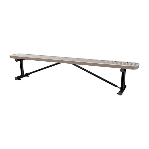 Bench w/o Back, Surfce Mount, 8ft., Beige