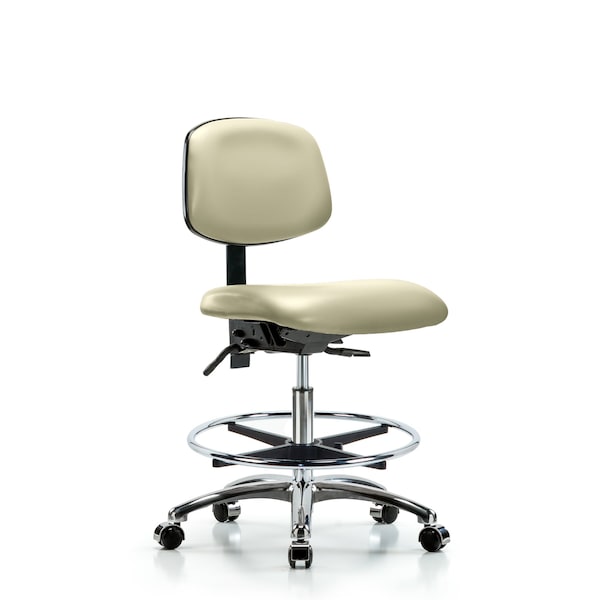 Chair, Vin, Med Bench, Chr Tilt CF Cast, Wht, No Arms, 22" to 29" Height, Adobe White
