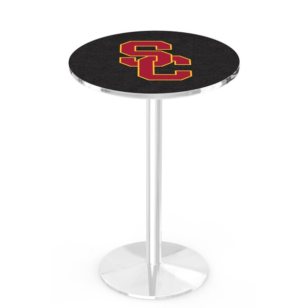 42" Chrome USC Trojans Pub Table, 36" dia. Top
