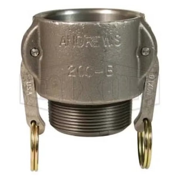 Type B Cam and Groove Coupler, 2 in Nominal, Female Coupler x MNPT End Style, Malleable Iron, Domest